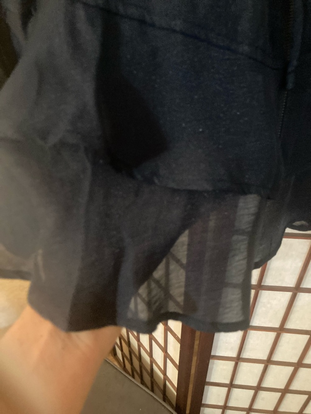 TAE'S Navy Ruffle Zip-Front Lightweight Jacket - Picture 6 of 10
